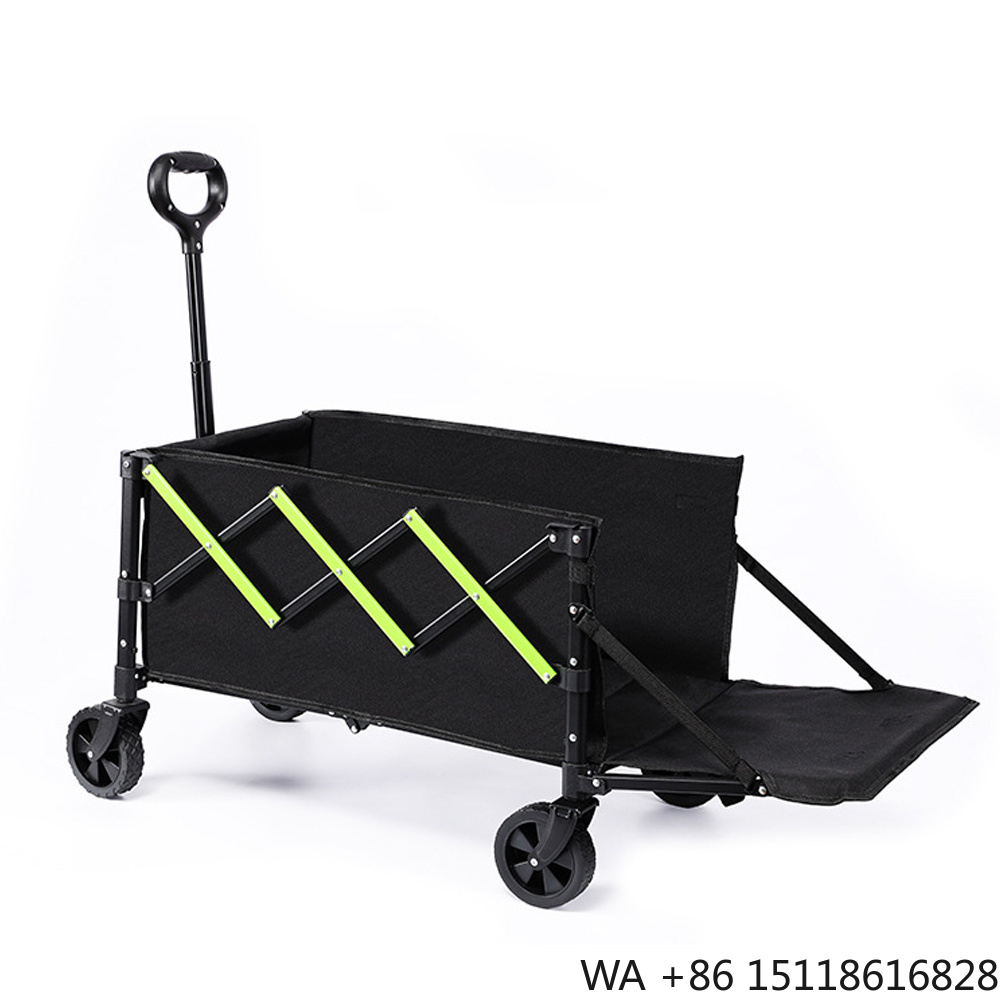 Outdoor Camping Wagon - E-RIKE折りたたみ式ユーティリティヘビーデューティーカスタムハンドカート、折りたたみ式キャンプ用トロリーワゴンカート（取り外し可能なホイール付き）