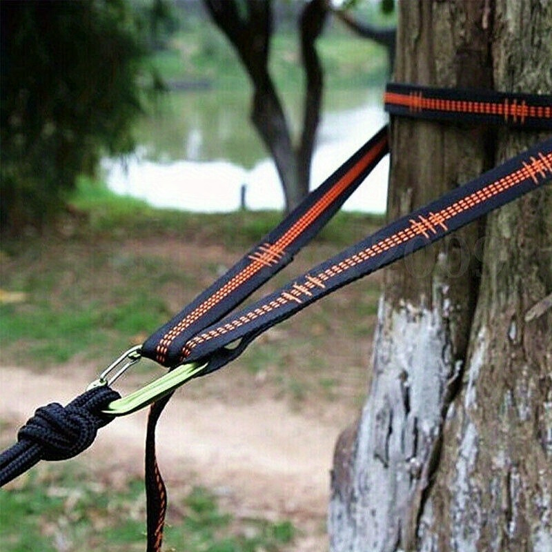 Outdoor Camping Equipment - 2/4ピースの頑丈なクライミングバックルと調節可能なナイロン製ハンモックストラップ - ハンモックストラップ、アウトドア用品、ハンモックフィッティング、頑丈な構造、耐荷重600ポンドのキャンプ用品に最適です。