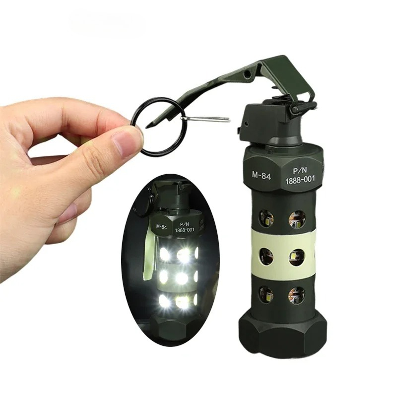 Outdoor Camping Toys - ABS合金製M84フラッシュバンググレネードモデルコスプレ小道具ダミーグレネードおもちゃ戦術屋外緊急キャンプランプ