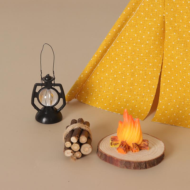 Outdoor Camping Toys - 1:12 スケールキャンプテントモデル装飾模擬屋外テント飾りミニチュアシーンアクセサリー人形小さなテントおもちゃ