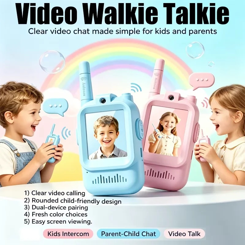 Outdoor Camping Videos - 新しいキッズビデオトランシーバー 2 パック充電式インターホン スクリーン付き 子供用ビデオインターホン 屋外遊び