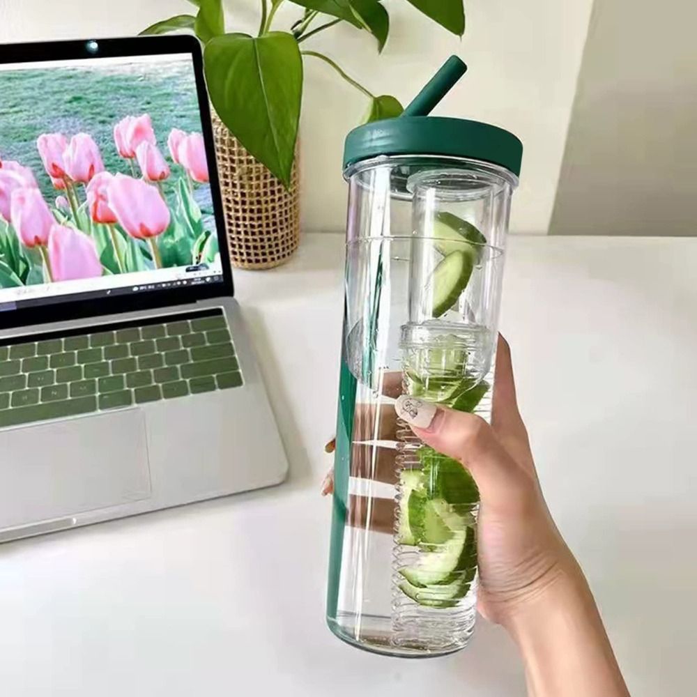 Portable Water Filter - 新しい 800 ミリリットル水筒茶フィルター付きクリアドリンクカップ高温耐性ポータブルシッピーカップオフィス