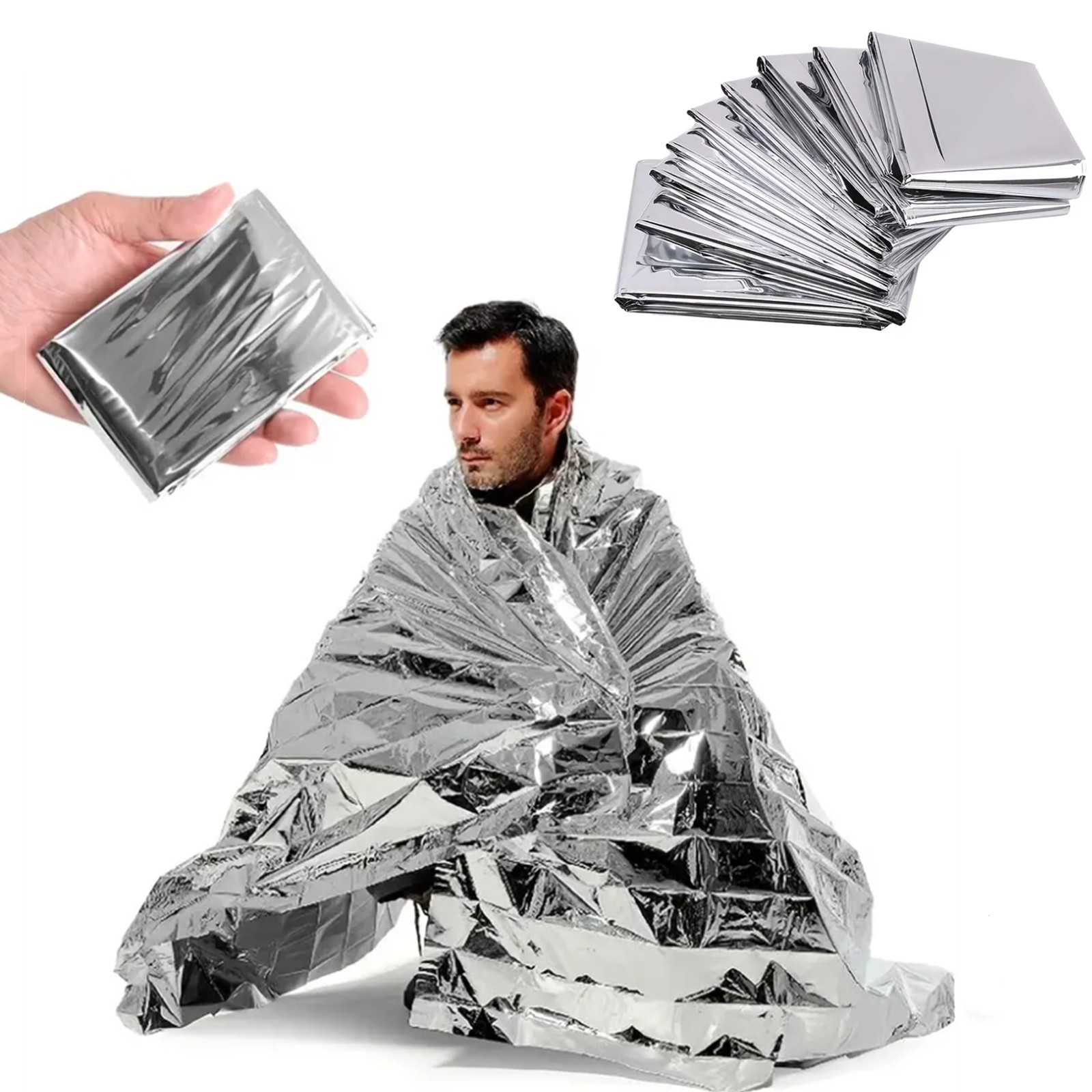 Emergency Mylar Blanket - 緊急用マイラー保温ブランケット - 防水、体温を保持 - 応急処置キットや自然災害に最適 -