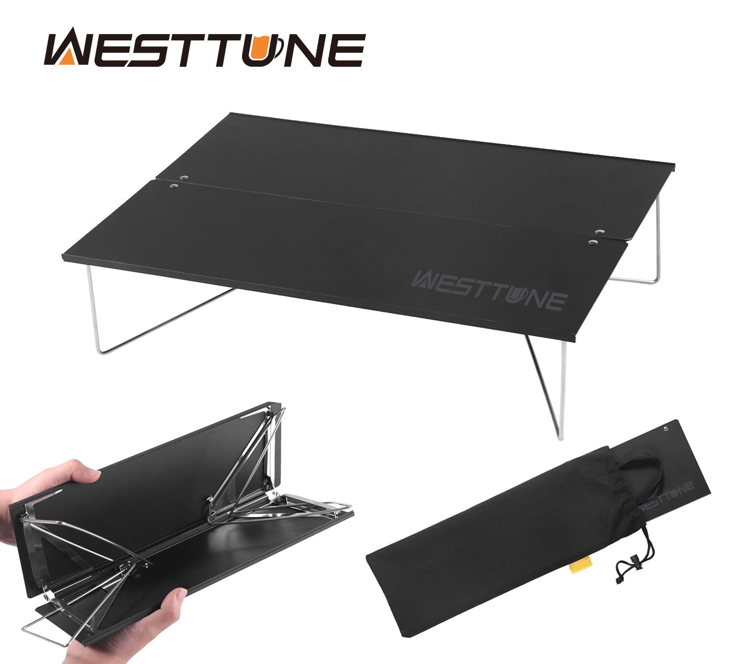Outdoor Camping House - Westtune-ミニポータブルキャンプテーブル,超軽量折りたたみテントテーブル,アルミニウム合金,折りたたみ式屋外ハイキングテーブル