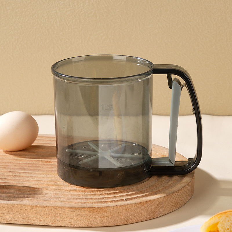 Portable Water Filter - 半自動ハンドヘルド小麦粉ふるい家庭用ベーキングパウダーふるいメッシュストレーナーポータブルココアシュガーダスティングフィルターベーキングツール