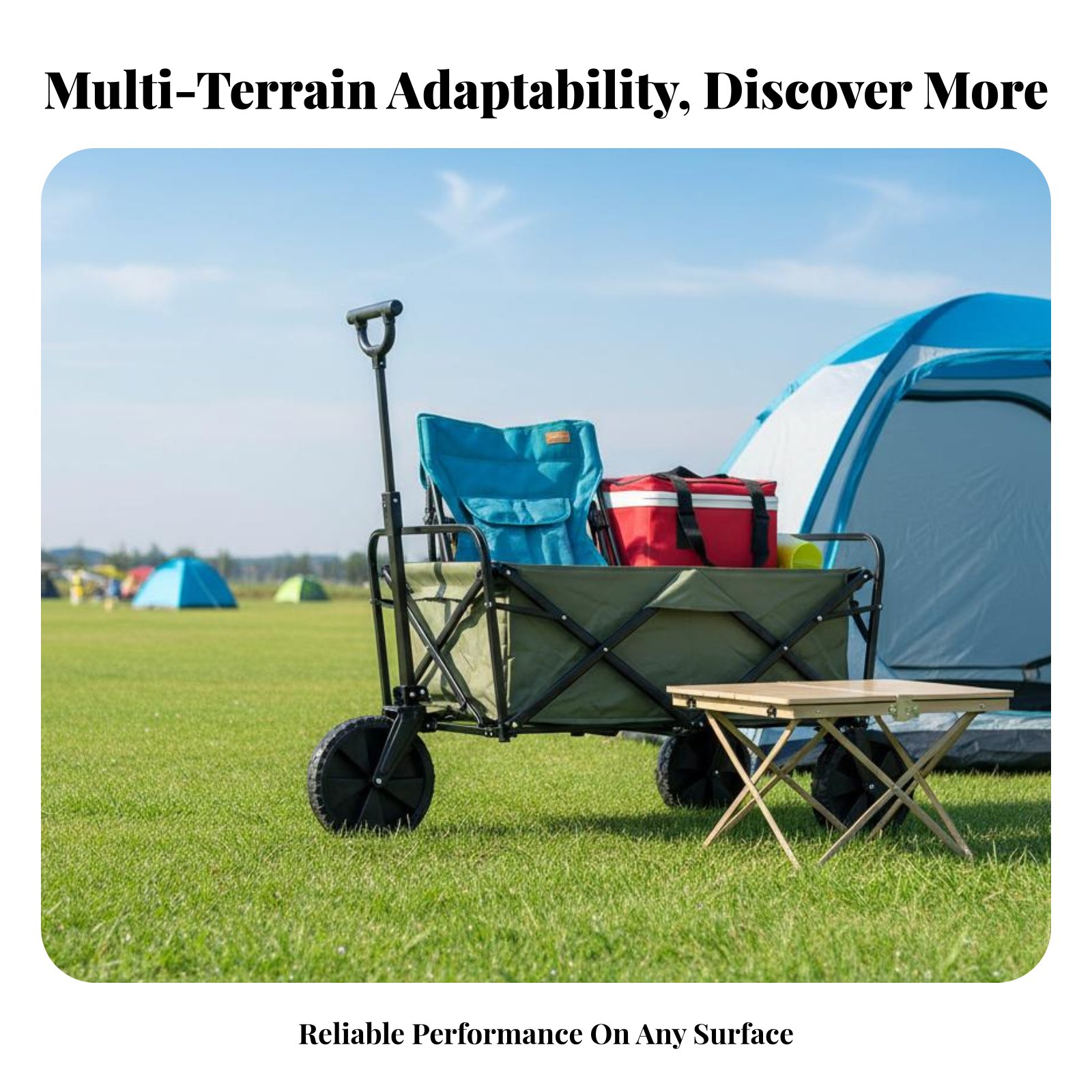 Outdoor Camping Wagon - キャンプカートホイール マルチテレインナローワゴンホイール 7インチのしっかりとしたゴムタイヤ 丈夫で高耐荷重性 屋外用