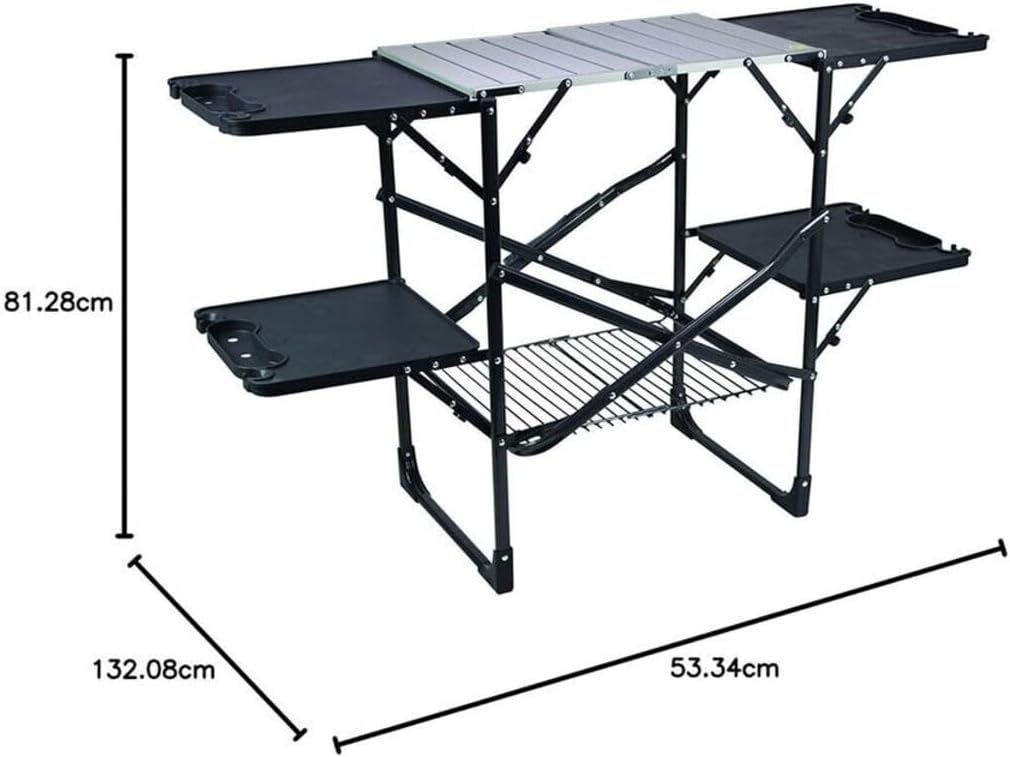 スリム折りたたみ式ポータブルキャンプキッチンテーブル、耐熱ト - Outdoor Camping Kitchen のレビューと価格