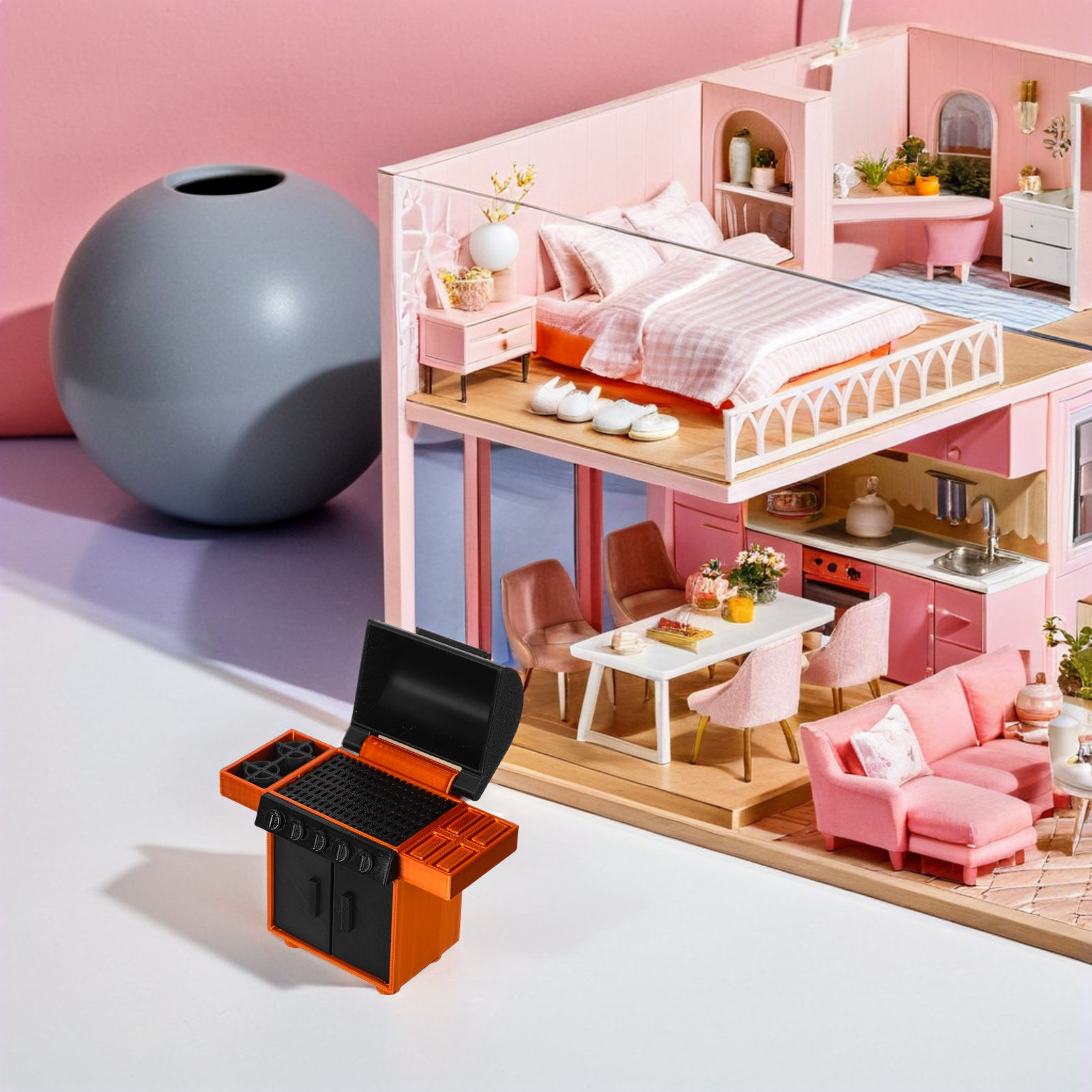 1:12スケールミニBBQラック、リアルなバーベキューグリル - Outdoor Camping Kitchen のレビューと価格