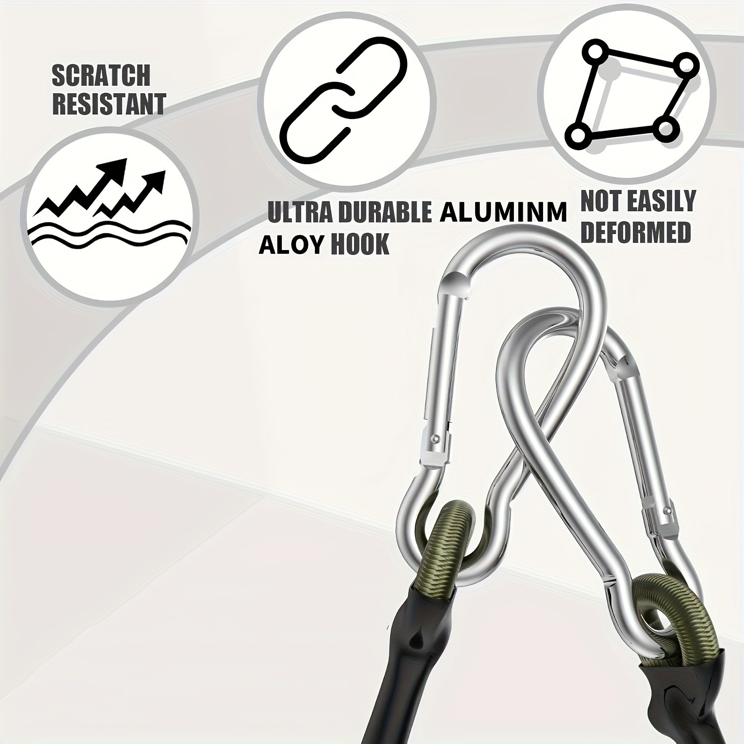 金属フック付き頑丈なゴムベルト 4 本、13.78 インチ  - Outdoor Camping Equipment のレビューと価格