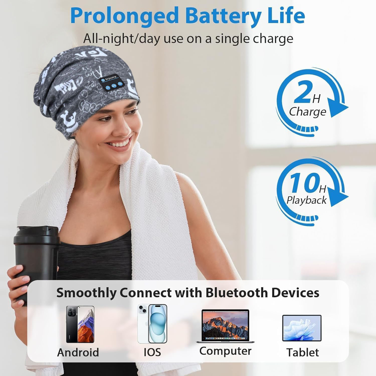 Bluetoothヘッドホン ワイヤレススマートキャップ ヘ - Outdoor Camping Videos のレビューと価格