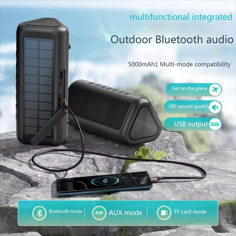 HiFiポータブルソーラー充電式Bluetoothスピーカー - Outdoor Camping Videos のレビューと価格