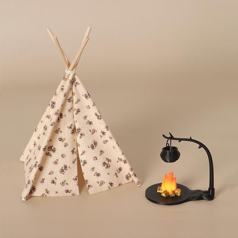 新しい1:12スケールキャンプテントモデル装飾シミュレーショ - Outdoor Camping Toys のレビューと価格