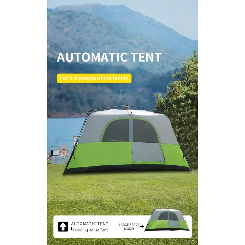 ゼルト6 8人用ワンベッドルーム屋外大型ファミリー自動ポップ - Camping Zelt Outdoor のレビューと価格