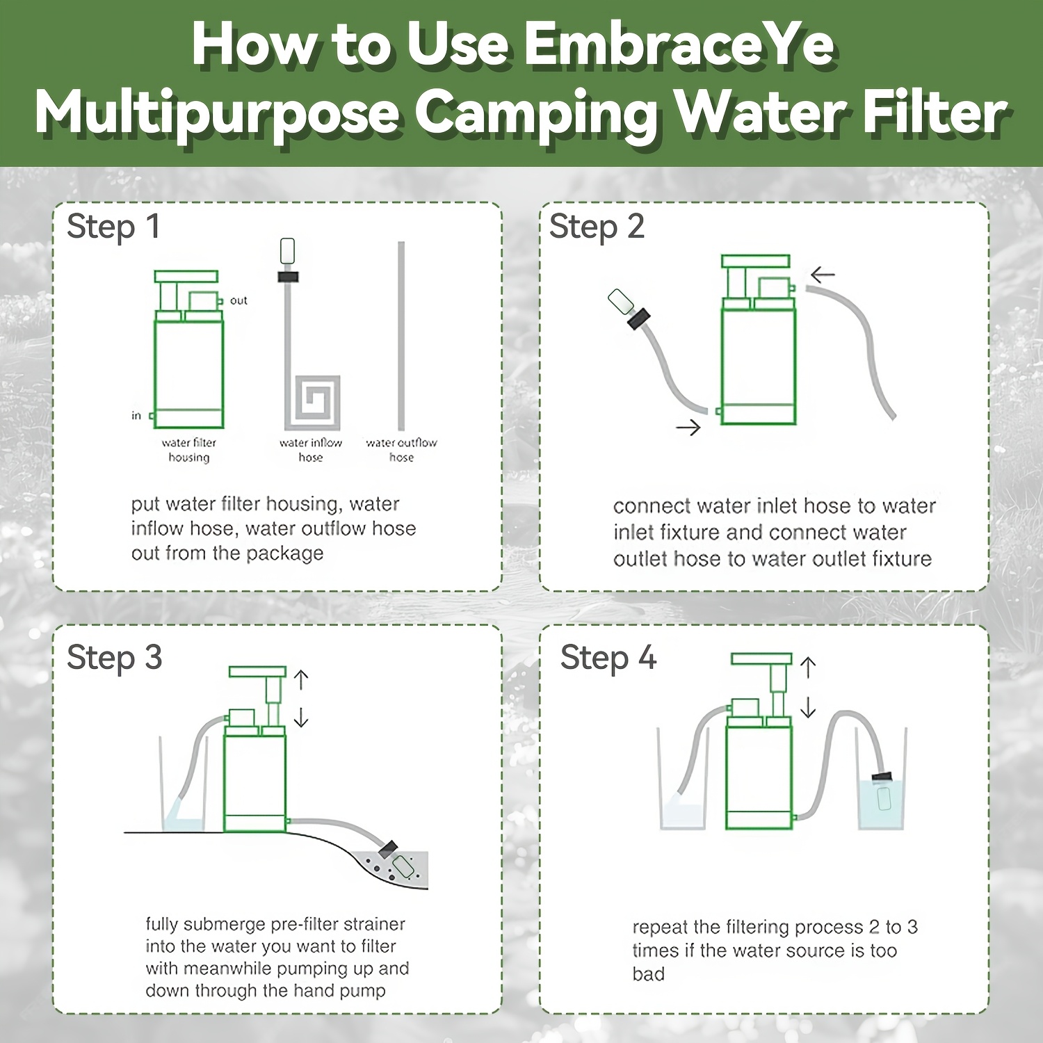 ポータブル浄水器ポンプ（交換可能な0.01ミクロン炭素水フィ - Portable Water Filter のレビューと価格