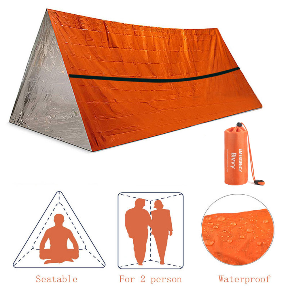 2 人緊急避難所ビビィサバイバルテントキットマイラーチューブ - Emergency Mylar Blanket のレビューと価格
