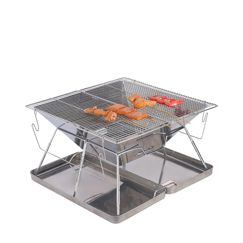 屋外折りたたみグリル Amazon人気商品 ステンレス製ポー - Outdoor Camping Grill のレビューと価格