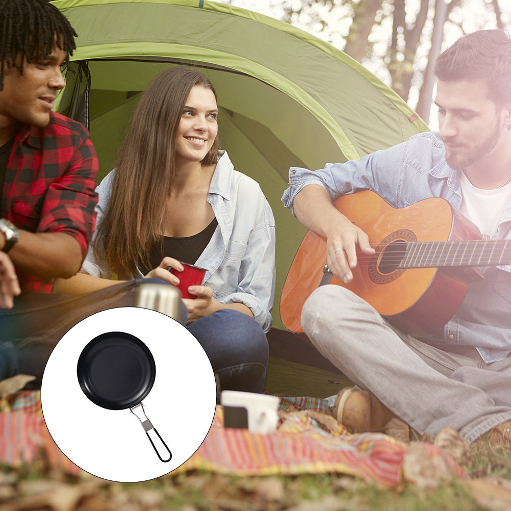 9インチのノンスティックキャンプ用フライパン、折りたたみ式ハ - Outdoor Camping Grill のレビューと価格