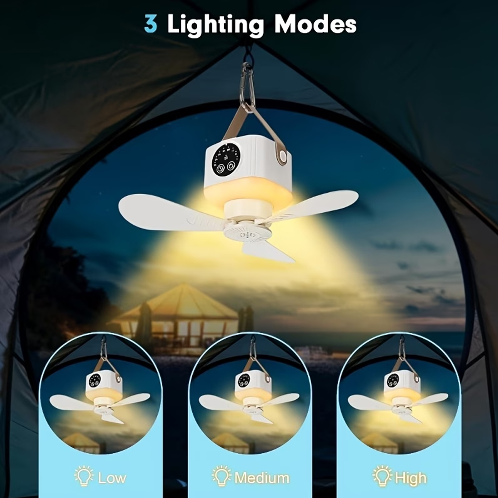 ポータブルシーリングファン ライト付き 3600/7200m - Outdoor Camping House のレビューと価格