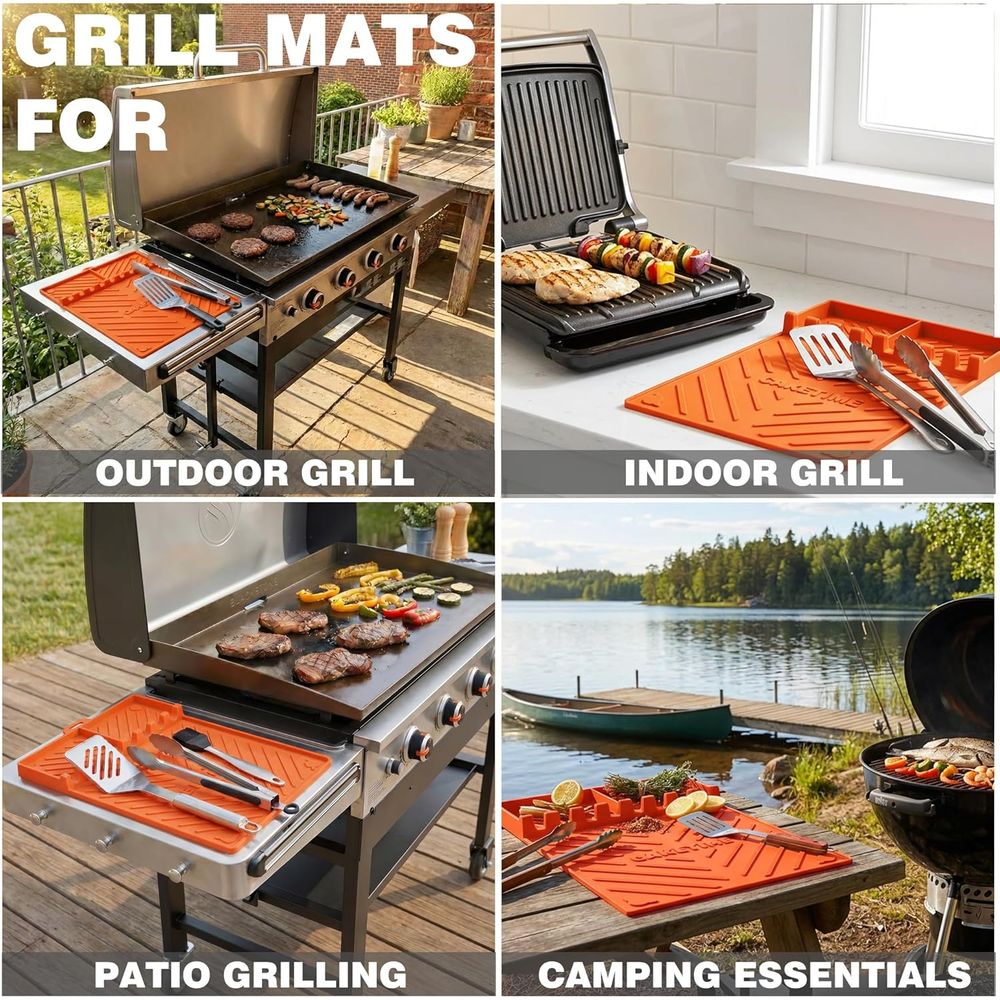 シリコン製グリルマットまたはグリドルアクセサリー、調理キッチ - Outdoor Camping Kitchen のレビューと価格