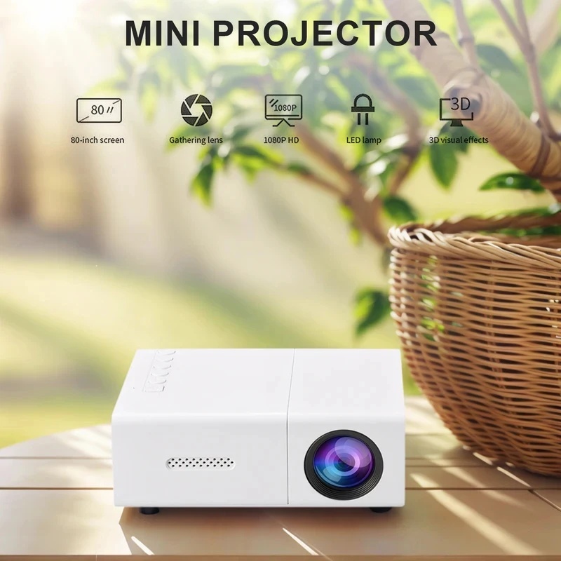 1080P LEDミニプロジェクター リモコン付き 4K H - Outdoor Camping Videos のレビューと価格
