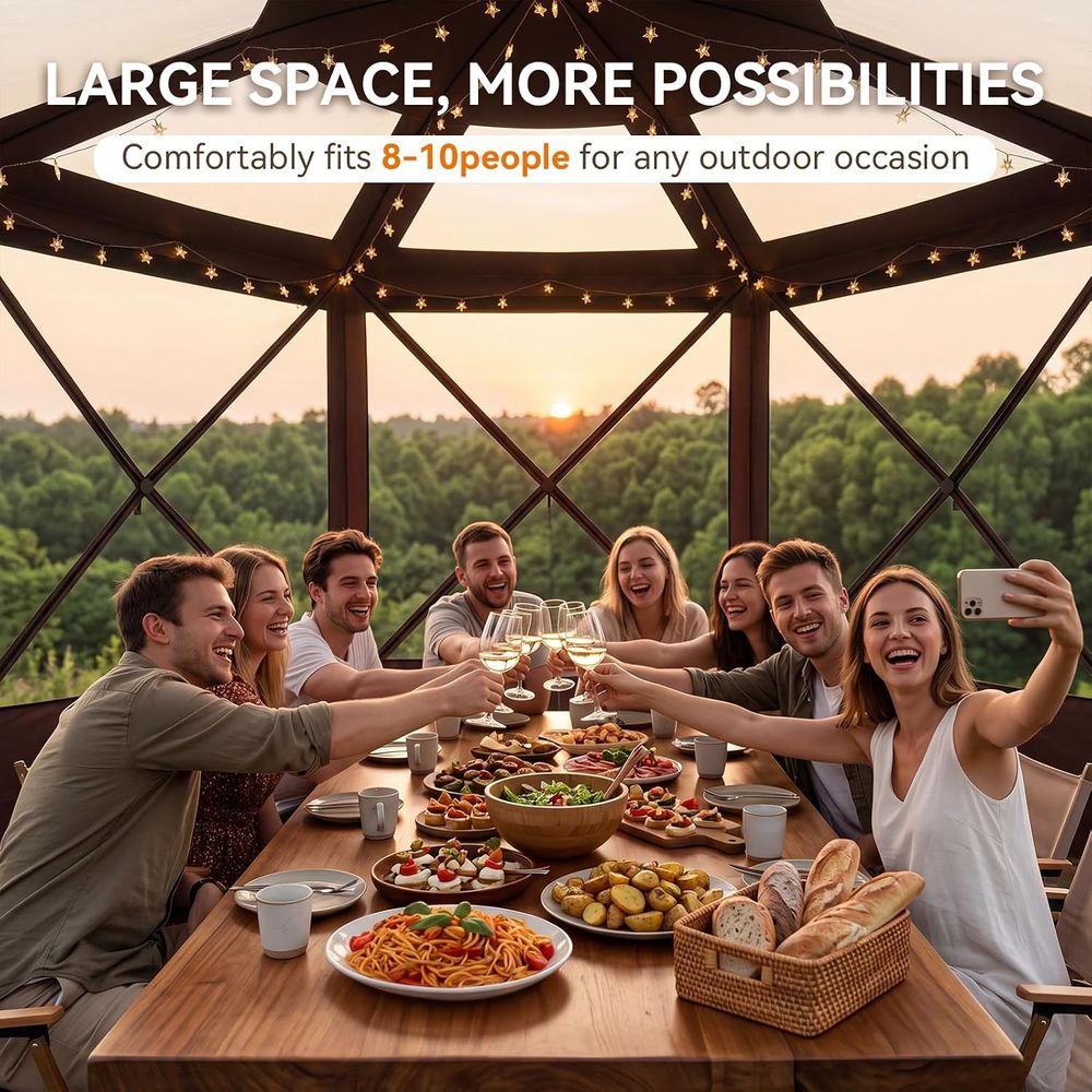 1212 t -アップテント、取り外し可能なトップ付き6面ガ - Outdoor Camping House のレビューと価格