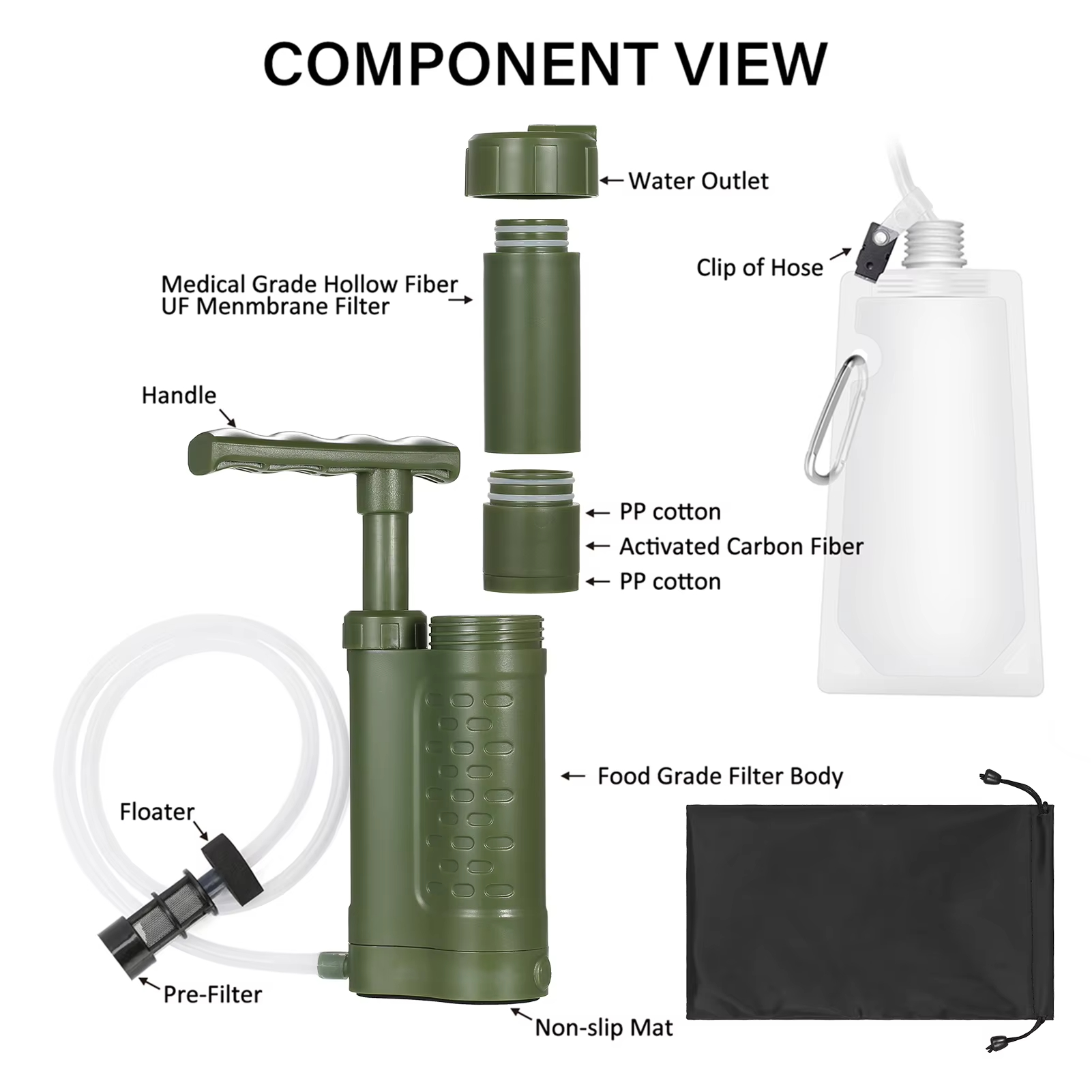 屋外緊急濾過ツール ハイキング浄水器 コンパクト 0.01ミ - Portable Water Filter のレビューと価格